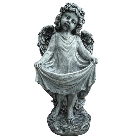 Santa's Workshop 21" Gray Angel Bird Feeder Décor